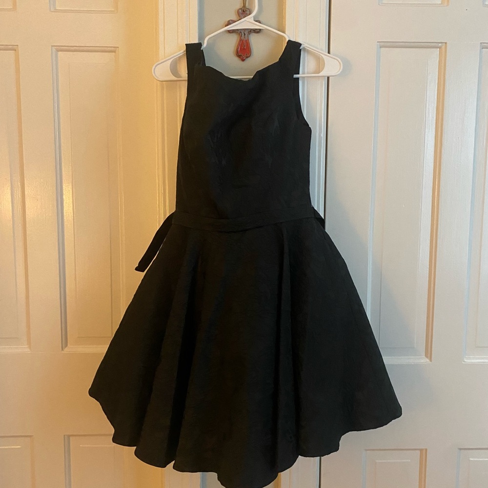Black Short Appliqué Dress